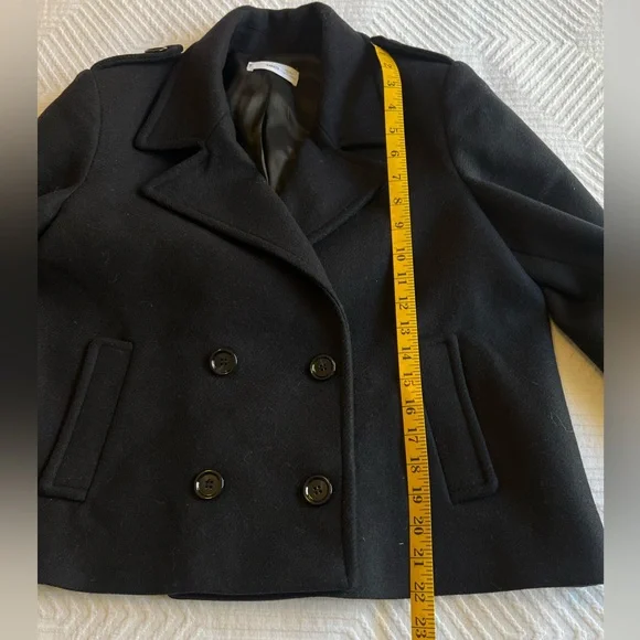 NWOT - Mango - Women's Deep Navy Peacoat with Boxy / Cropped Modern shape - Picture 9 of 12